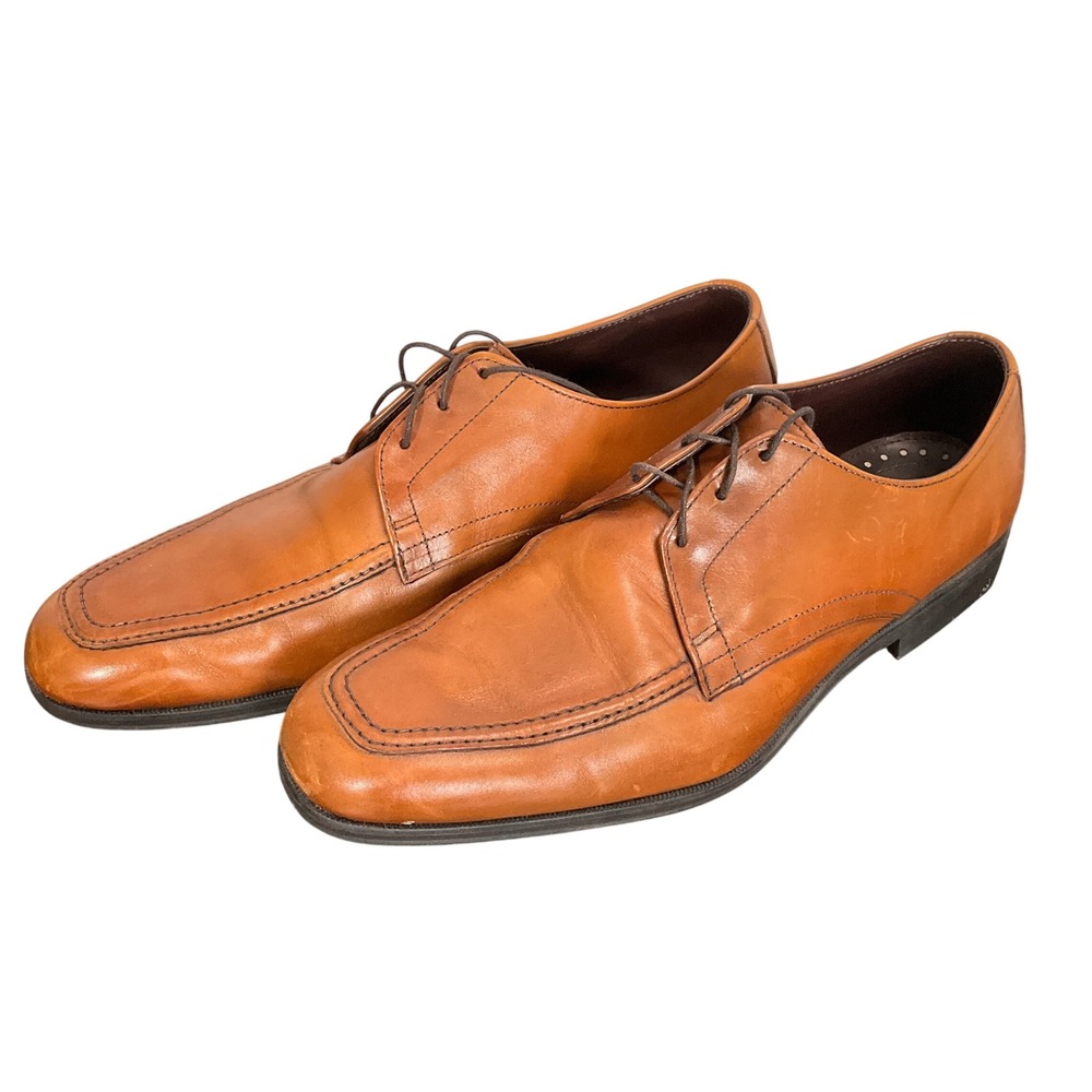 Allen Edmonds Tribeca Shoes Men 9.5D Tan Leather Apron Toe Shoes 16021 USA
